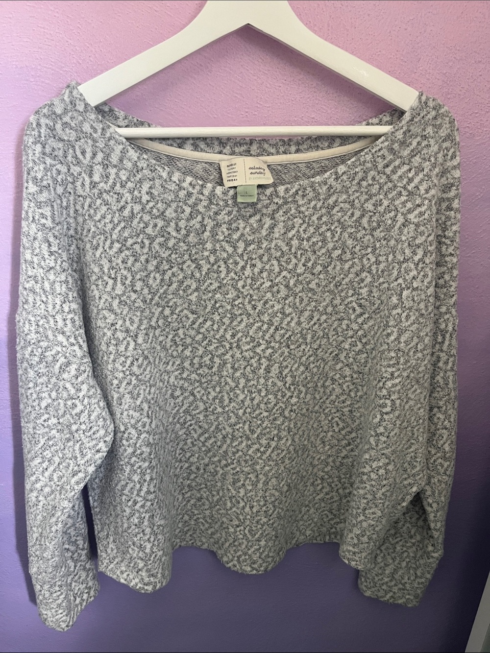 Anthropologie Saturday Sunday Slouchy Leopard Print Sweater